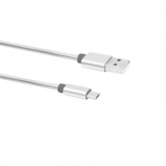 Minismile 2.4A Quick Charge Stainless Steel Spring Micro USB To USB Charging Cable with High-Speed D