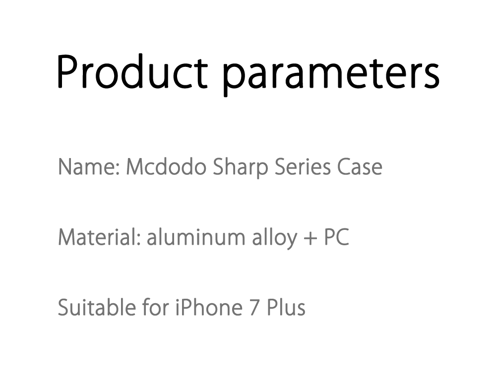 Mcdodo PC - 358 Sharp Series Ultra Thin Aluminum Alloy + PC Cover Case for iPhone 7 Plus