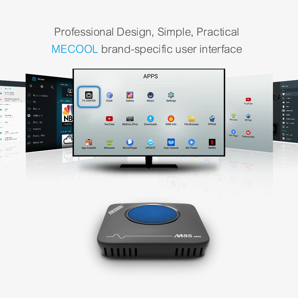 MECOOL M8S Max TV Box Amlogic S912 3GB RAM + 32GB ROM 2.4G + 5.8G WiFi BT4.0 100Mbps 4K VP9 H.265 - Black EU Plug