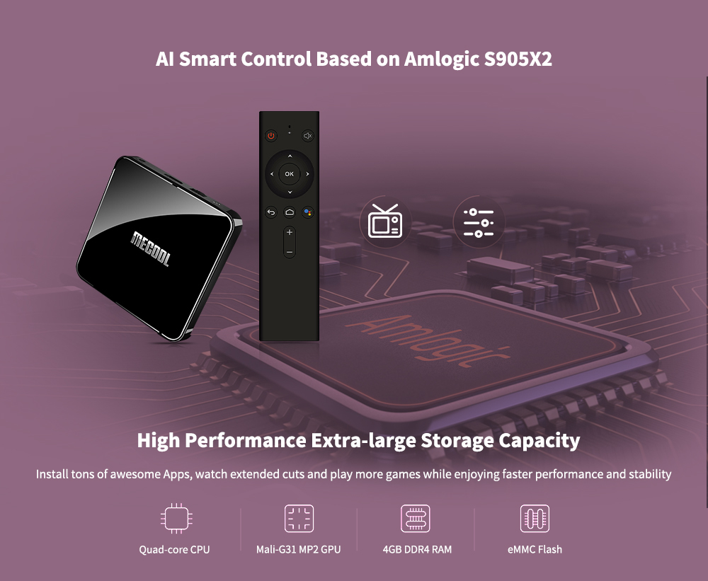 MECOOL KM3 Android 9.0 Voice Control TV Box Google Certificated Amlogic S905X2 2.4G + 5G WiFi Bluetooth 4.1 USB 3.0 Support 4K