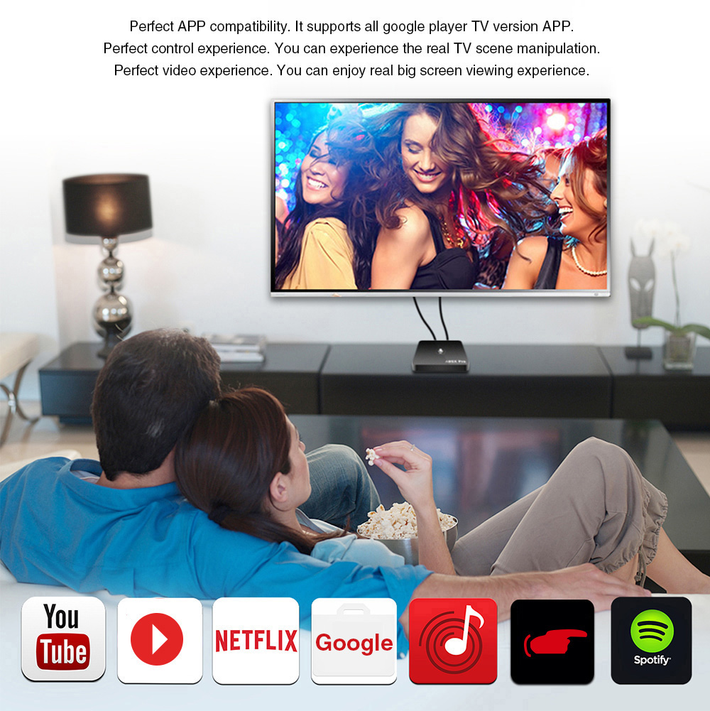 A95X PRO TV Box with Voice Control Amlogic S905W Android 7.1 2GB RAM + 16GB ROM 2.4G WiFi 100Mbps H.265 Support Youtube 4K 